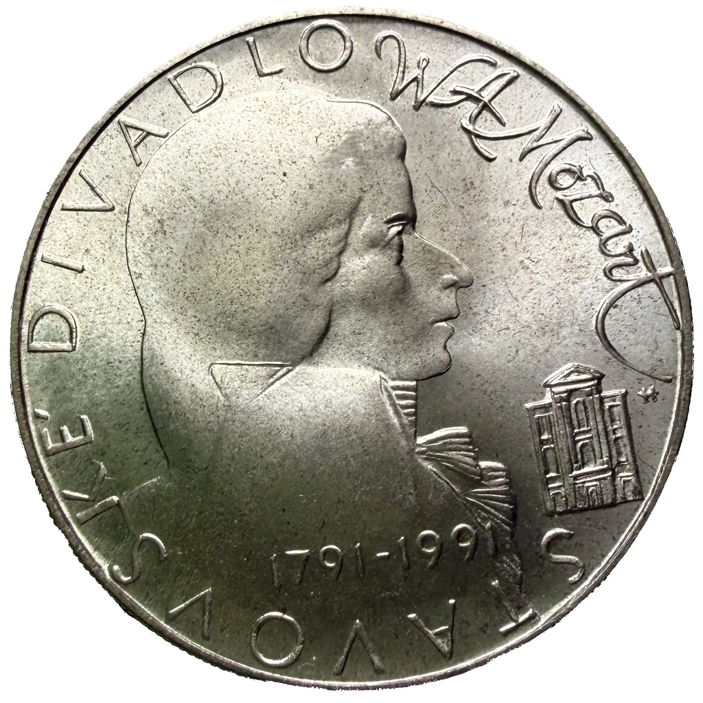 100 Koruna 1991-Znovuotevření Stavovského divadla k 200. výročí úmrtí Wolfganga Amadea Mozarta