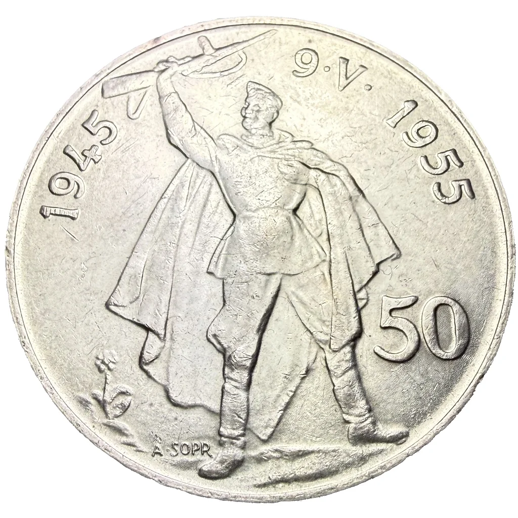 50 Koruna 1955 – 10. výročí osvobození Československa